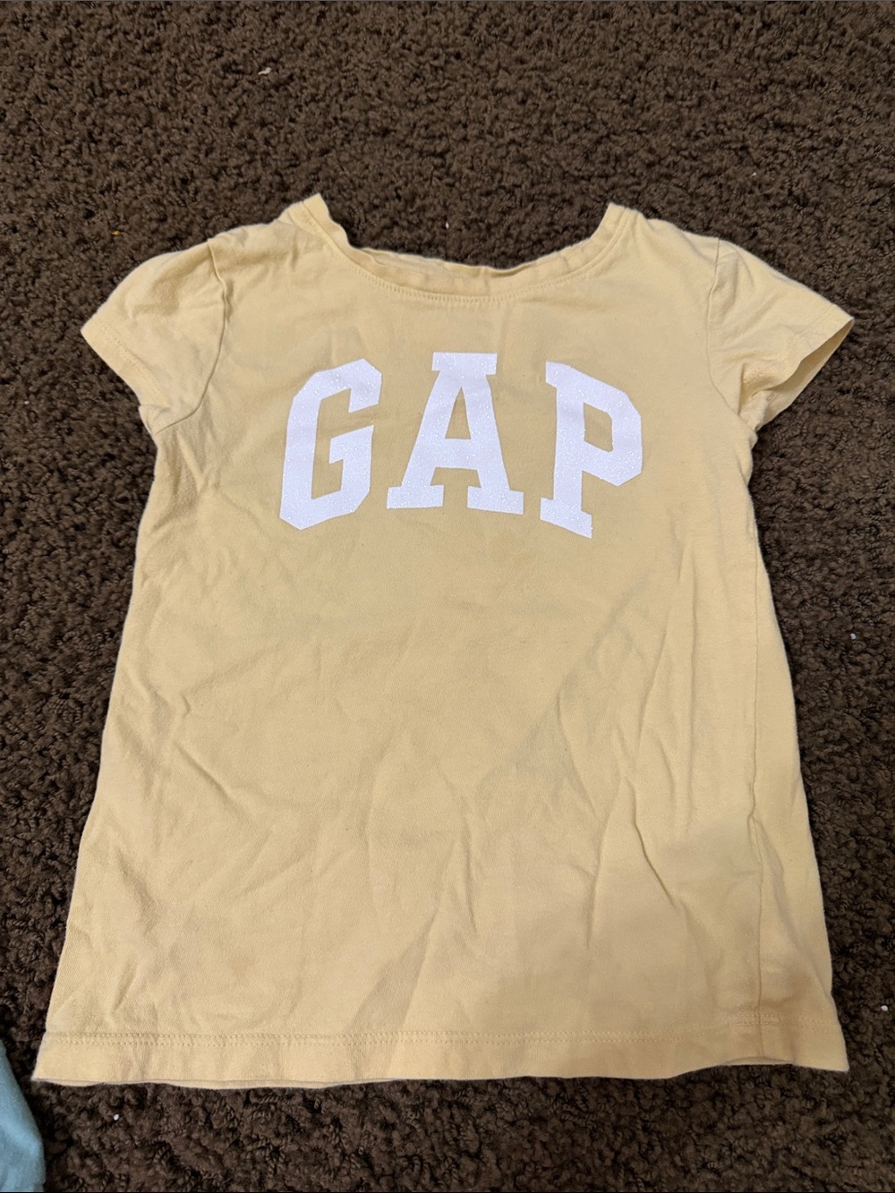 GAP Yellow Short Sleeve Logo Tee with White Lettering